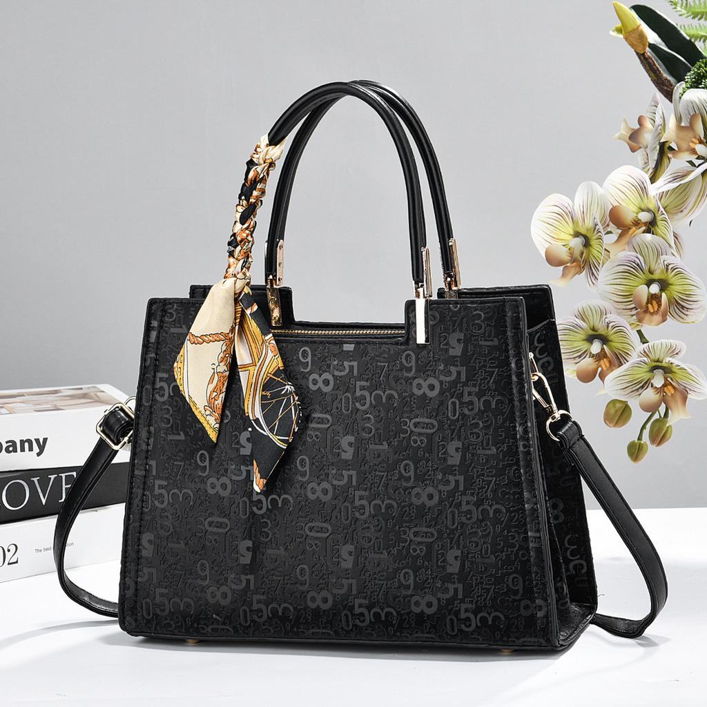 Stylish Letter Pattern Printed Tote Handbag, Multi-purpose Spacious Top Handle Shoulder Crossbody Bag For Weekend Travel Casual Wear