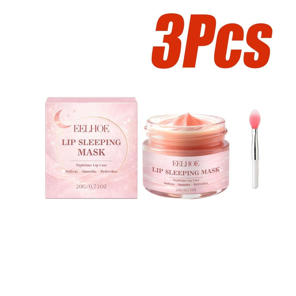 Lip Sleeping Mask Overnight Moisturizing Hydrating Lip Care Fade Lip Lines with Shea Butter Coconut Oil for Dry Cracked Lips