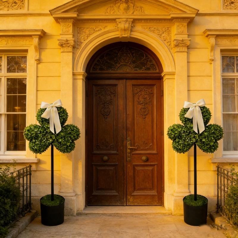 Artificial False Shamrock Plant In Pot No Maintenance Required For Holiday Decoration