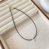 Black Crystal Collar Chain, Pearl Necklace - A Unique Summer Accessory for The Petite, Elegant Neckwear.