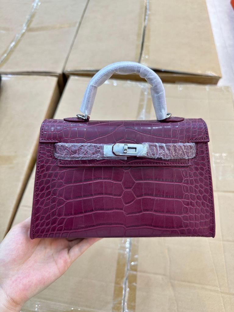 Europese & Amerikaanse Retro Krokodillenpatroon Kelly Enkelbandige Crossbody Tas: High-End, Modieuze, Lichte Luxe Handtas voor Dames