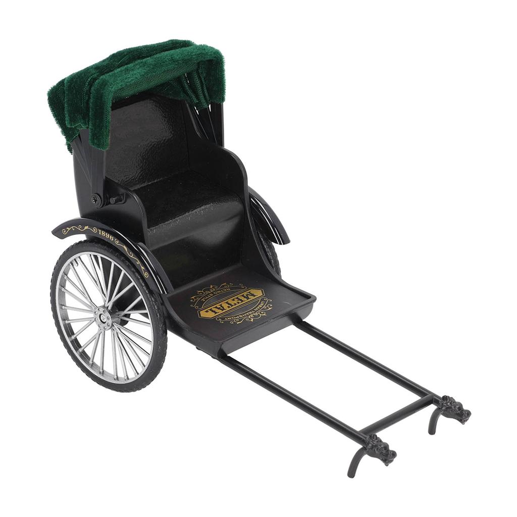 Simulation Rickshaw Model Toy Alloy Delicate Details Exquisite Workmanship Jinrikisha Decoration for Home Decoration