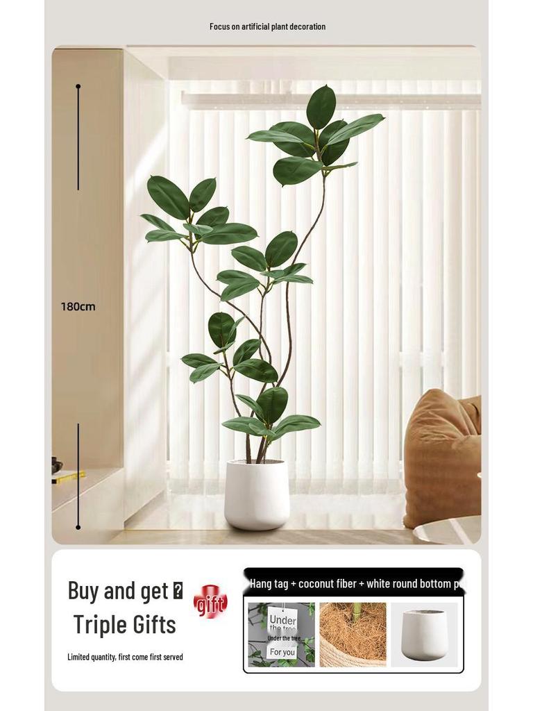Luxurious Large Faux Green Plant Decoration for Indoor Use