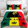 3D-Druck Bob Marley Musik Bettbezug Decke Bettwäsche-Sets Weiche Steppdeckenbezüge und Kissenbezüge für Jugendliche Jungen Einzelbett Doppelbett