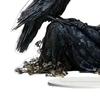 Halloween Crow Witch Acrylic Ornament 2D Spooky Raven Witch Table Sign with Base Home Office Bookshelf Desktop Decoration