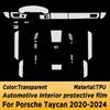 Anti-Scratch Sticker for PORSCHE Taycan -2024 Gearbox Panel Navigation Screen Automotive Interior TPU Protective Film Cover