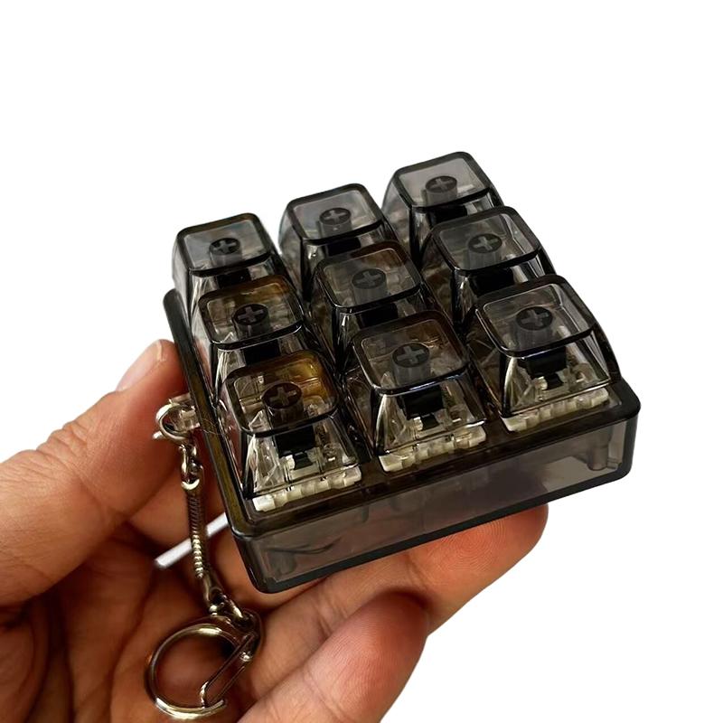 4/9 Tasti Tester Meccanico per Asse Tastiera LED Tasto Tastiera Giocattolo Antistress Fai da Te Pulsante Fidget Keycap Portachiavi Fidget Giocattoli Regalo