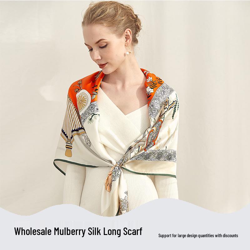 Heavyweight 16 Momme Mulberry Silk Scarf - Chinese Style Business Gift In Stock
