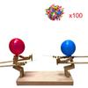 Batalha de Homem de Bambu de Balão Jogo de Batalha de Bots de Madeira para Dois Jogadores Jogo de Batalha de Balões em Ritmo Acelerado com 20 Balões para Adultos