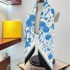 90cm Korean Style High-quality Twill Silk Rose Flower Printed Square Scarf for Women Elegant Small Floral Scarves
