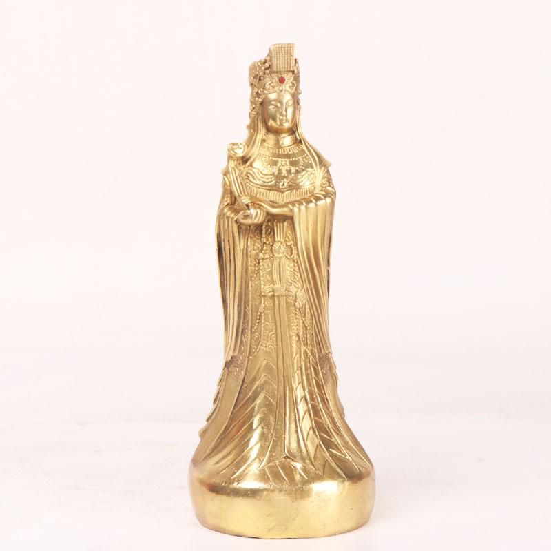 Bronze Guanyin Ruyi Figurine with Mazu Motif