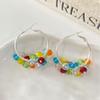 Summer Crystal Beaded Round Earrings: Women's Vacation Style, Simple & Fresh