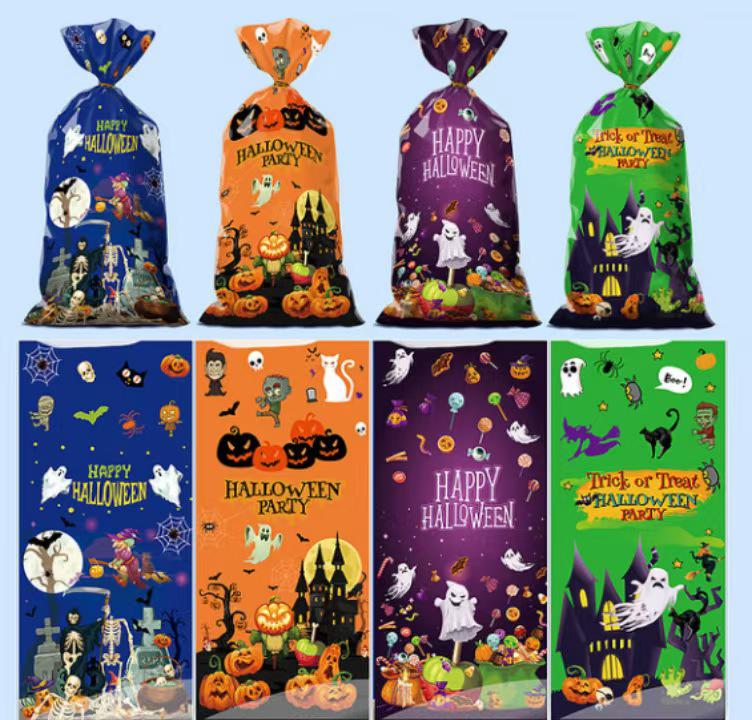 Regenbogen-Einhorn-Bonbontüte mit Cartoon-Aufdruck – Kunststoffverpackung mit Kordelzug