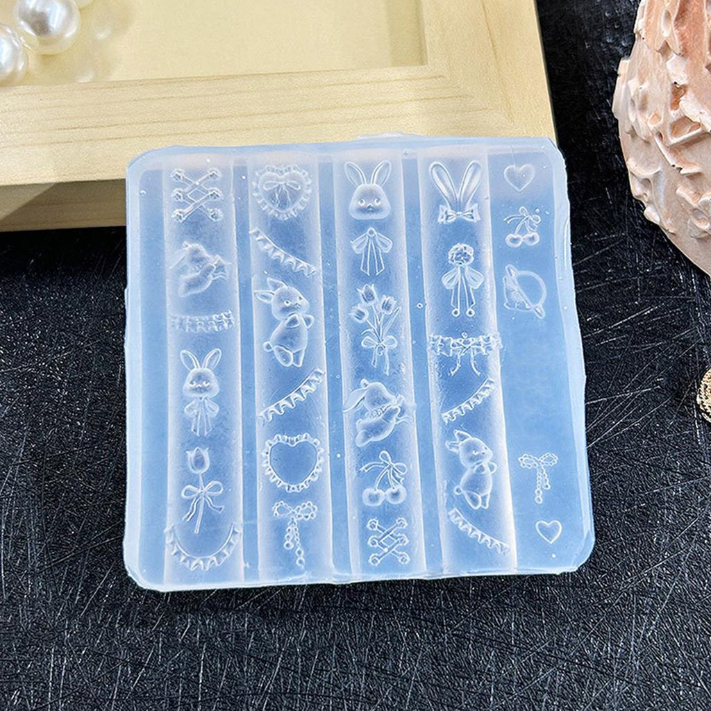 Multipurpose Art Moulds Animal Theme Nails Template Molds Silicone Texture for Beauticians and Nails Art Learners