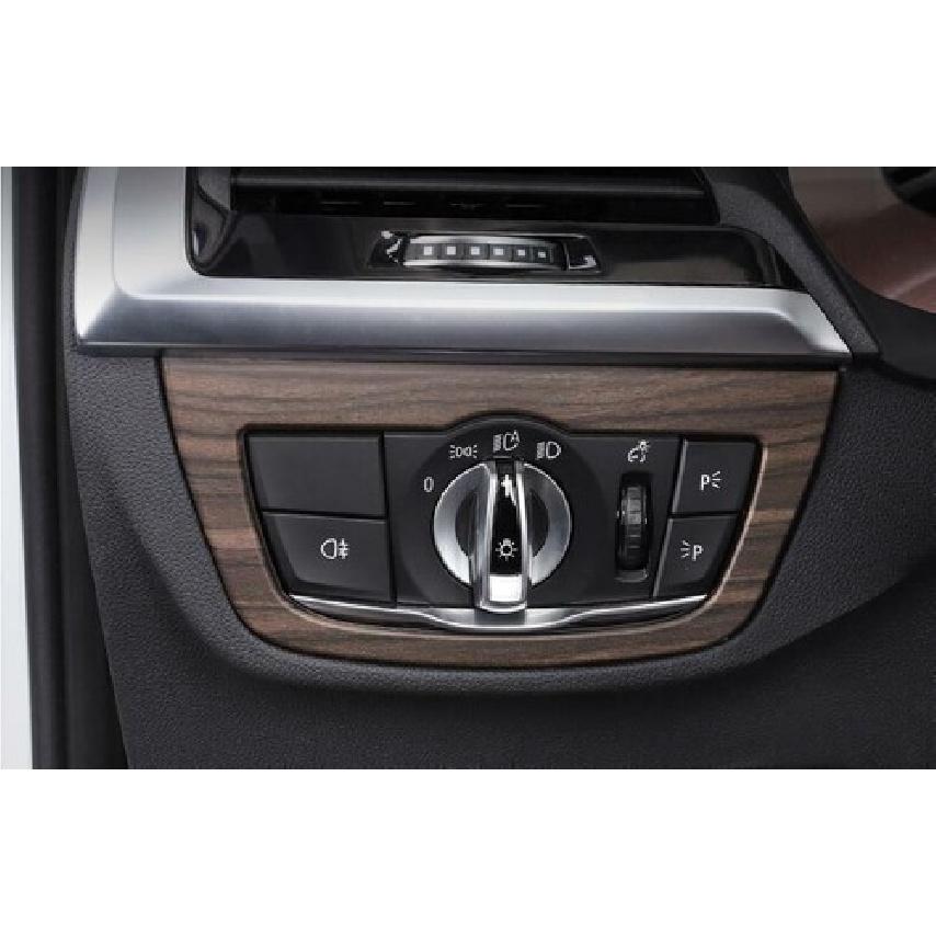 2018~ For BMW X3 G01 X4 Frame Trim Peach Wood Grain Headlight Switch Control