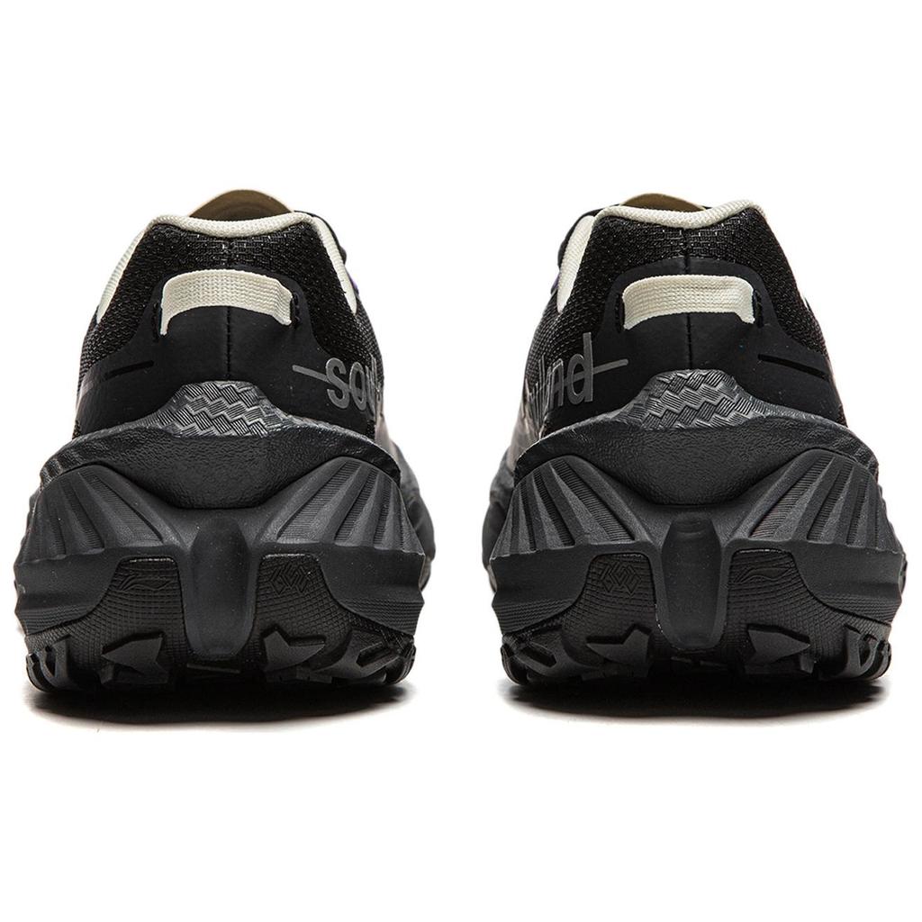 New SOULLAND x LiNing Dilu Cushioning Slip Resistant Abrasion Resistant Rebound Low Top Running Shoes Men's Black ARNU003-20