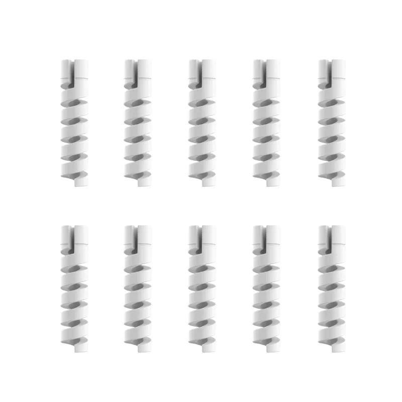 10pcs Cable Protector Silicone Charge Cable Spiral Winder Wire End Cord Savers Cover For Phone USB Charger Cable Accessories