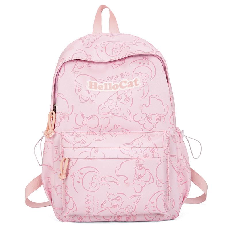 New niche lightweight backpack simple printing cute middle school student schoolbag leisure travel large capacity backpack