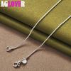 925 Sterling Silver Circle Rectangle Pendant Necklace Jewelry