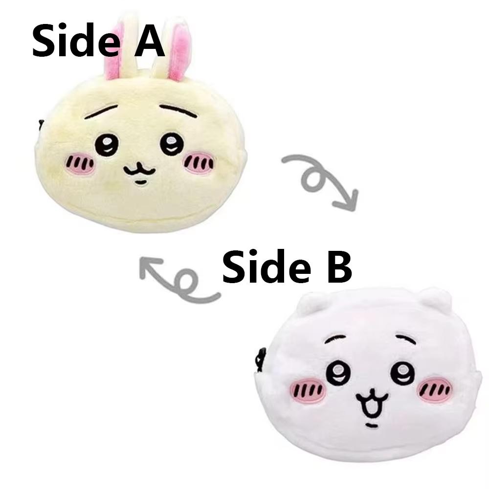 Cartoon Chiikawa Hachijii Momonga Super Weiche Beidseitige Plüsch Stifteetui Niedlich Große Kapazität Kosmetik Aufbewahrungstasche Niedliches Mädchen Geschenk