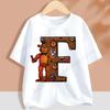 Fnafs Children T-shirt Five Nights At Freddys Letter Tee Top Round Collar Clothing Kawaii Summer Short Sleeve Kids Clothes Gift