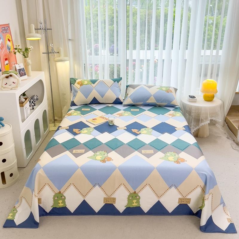 Cute Cartoon Panda Flat Sheet Kawaii Strawberry Bed Sheet Set For Girls Boys Room Decor, Cotton Twin Bed Cover With 2 Pillowcase