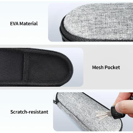 For Gillette Fusion5 Razor Case,EVA Waterproof Shockproof Razor Storage Bag Travel Carrying Shaver Case for Gillette Fusion5 Razor (Grey)