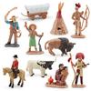 Realistic Wild West Character Model Set Including Chief Warrior Cowboy And Indian Woman
