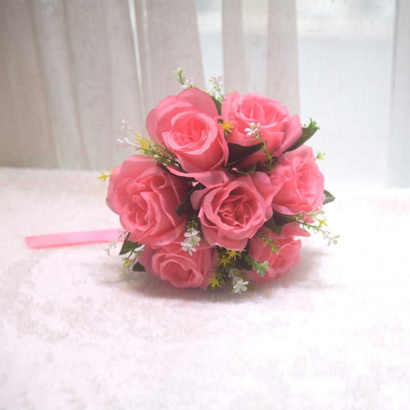 1 ks Svatební malá kytice Odolná Malá velikost Připravená k obřadu Družičkovská Kompaktní kytice Realistická Umělá Malá velikost 23x20cm