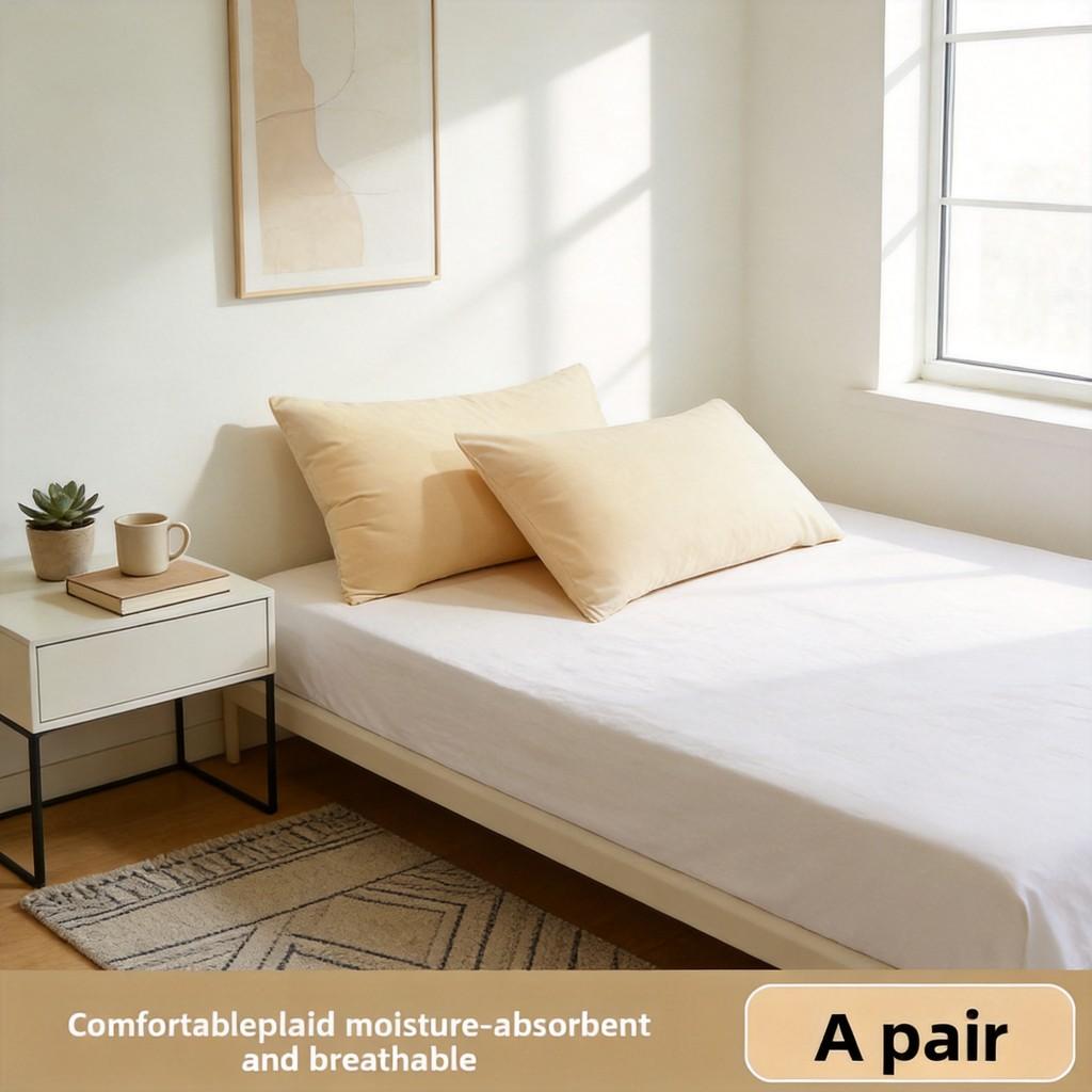 Cotton Pillowcase Set With Washable Cotton Fabric For Home Use