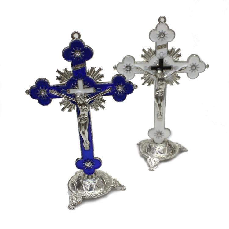 Home Shelf Tabletop Elegant Religious Crucifix Cross Ornament for Tabletop Decor