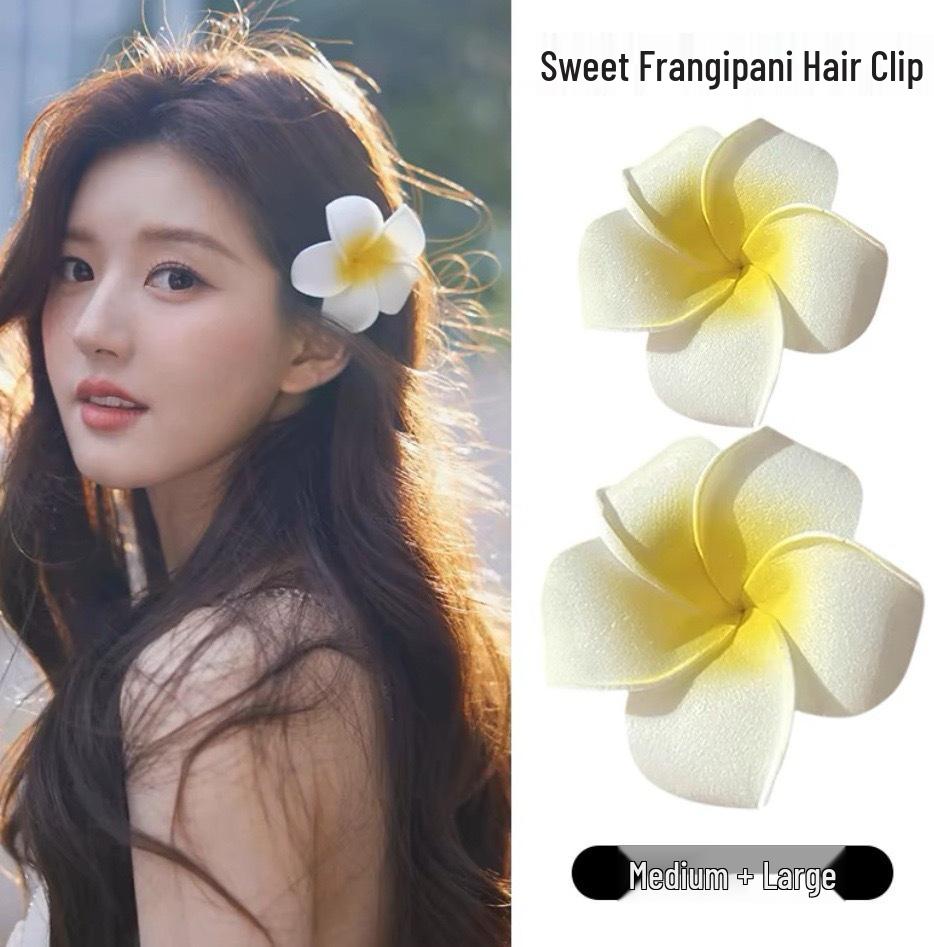 Fairy Egg Flower Hair Clip - Floral Hairpin for Girls' Beach Vacations and Photos