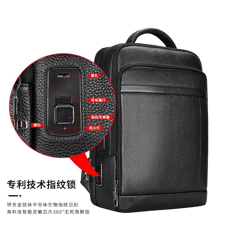 SCHWARZETIENNE Men's 15.6-inch Leather Business Backpack