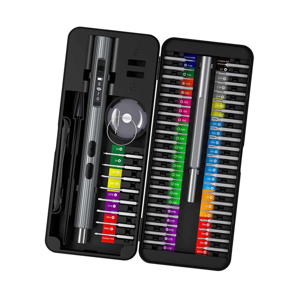 Screwdriver Tool Kit with Electric and Manual Handle 50Pcs S2 Steel Bits for Daily Maintenance Disassembly