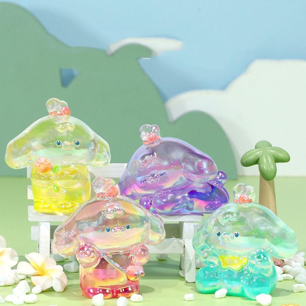 

Statue Transparent Gradient Dog Dolls Laser Cartoon Model Toy Dog Mini Ornaments Couple Gifts Style 4