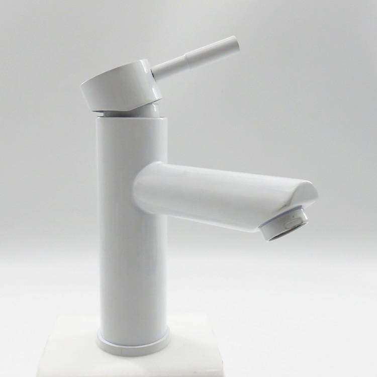 Basin Faucet 304 Stainless Steel Single Cold Water Tap Black Chrome Color Deck Mounted Basin Sink Tap G1/2