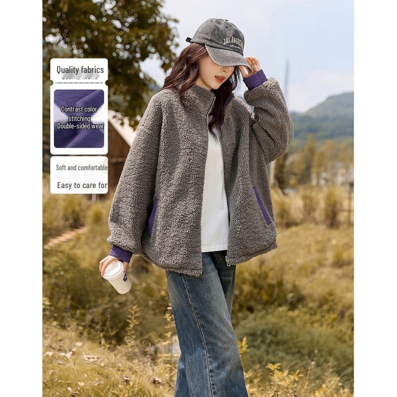 

Demana Women s Reversible Cloud-Soft Color-Block Jacket L