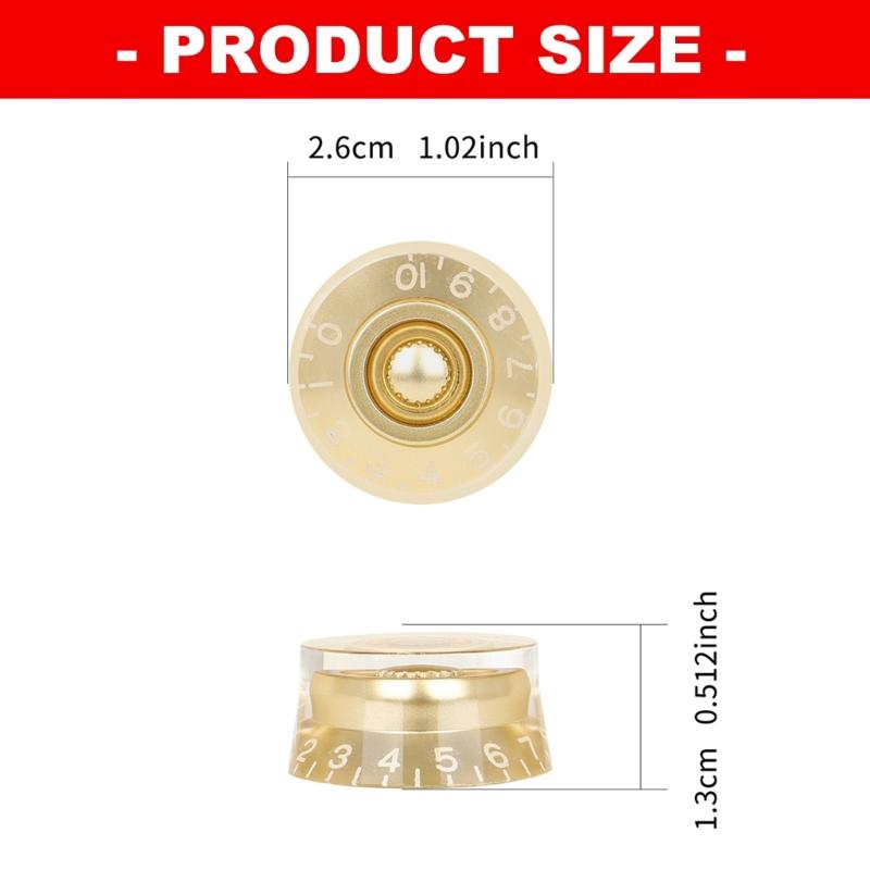 9Pieces Reinforced Guitar Volumes Knobs High Accuracy Control Smooth Rotation ABS Texture Suitable for Live Performances