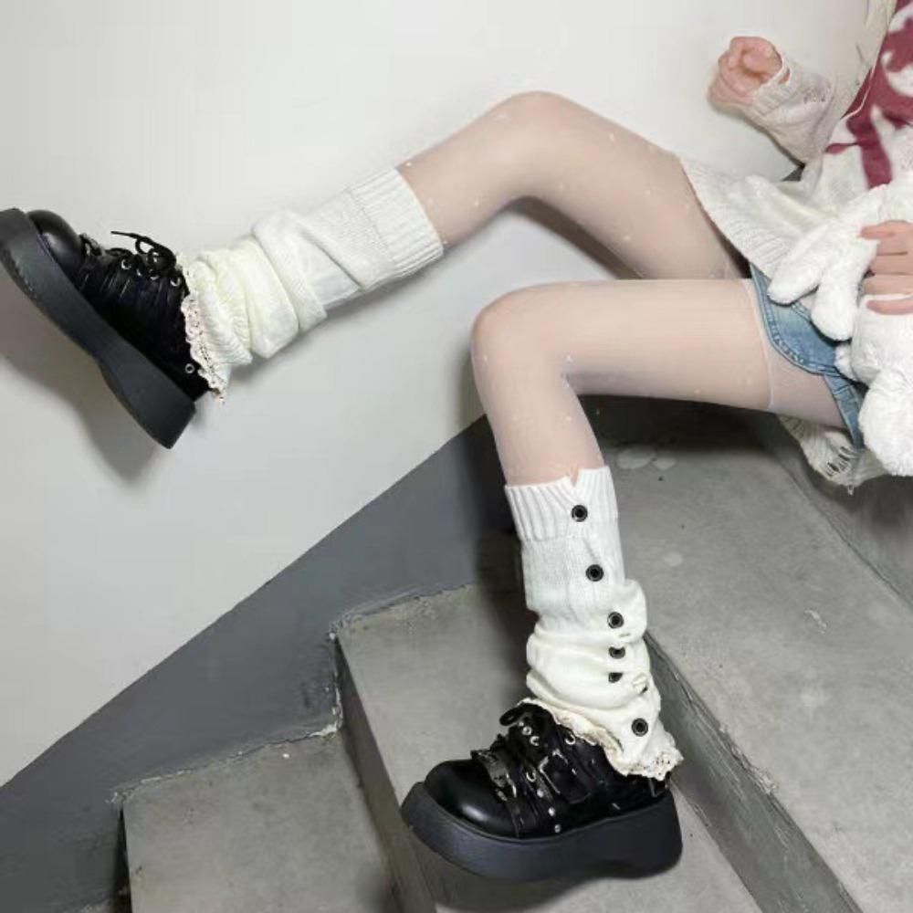 Fiber Knitting Leg Warmer Socks Y2K knitted JK socks New Ankle Warmer