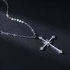 1 pièce Collier Couleur Or Blanc Imitation Dames Vent Froid Plein de Diamants Étoile Mangue Brillant Pendentif Croix Bijoux