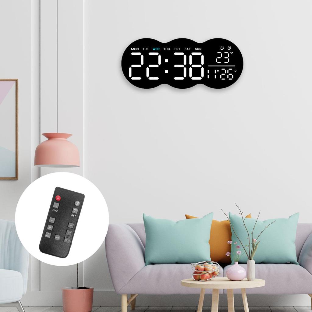 Digital Wall Clock LED Alarm Clock Hanging or Standing Multipurpose with Night