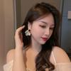 Super Fairy Acrylic Shell Flower C-Shaped Geometric Silver Needle Earrings for Women