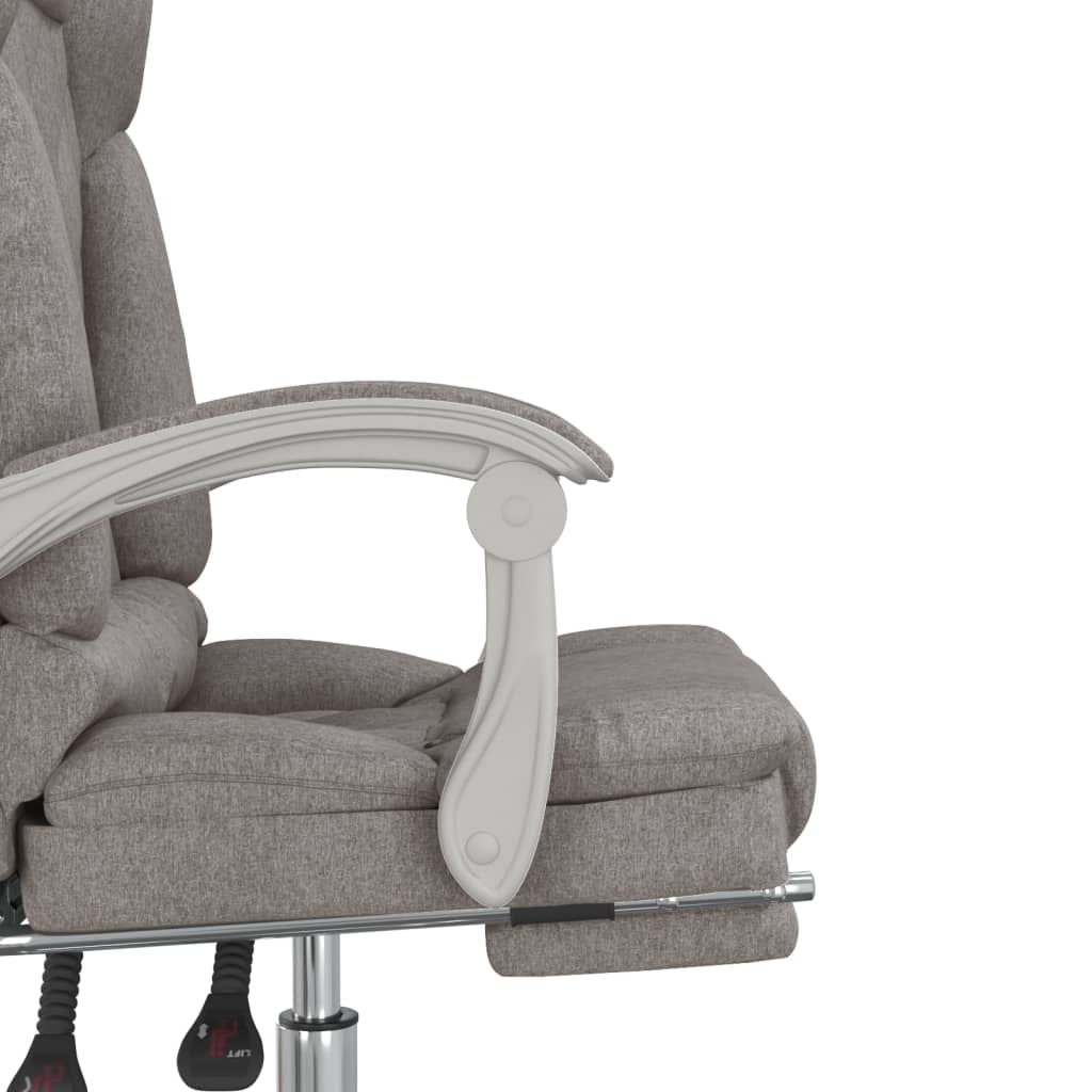 Office Chair with Massage Function Taupe Fabric
