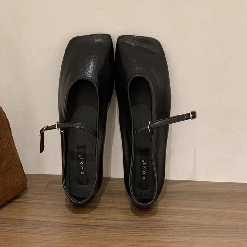 Fashion SUOJIALUN New Brand Women Flat Shoes Fashion Round Toe Slip On Ladies Mary Jane Shoes Soft Flat Outdoor Dress Single Shoes