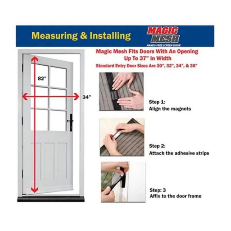 Anti Mosquito Door Curtain Invisible Ventilate Door Screen No Punching Magnetic Automatic Closing Anti Fly Bug Insect Screen Summer Insect Curtain Net