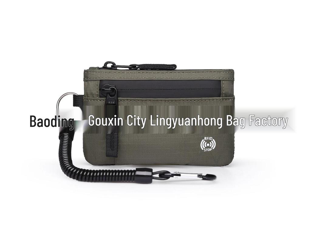 RFID Coin Purse and Anti-theft Card Holder Mini Travel Wallet with Keychain