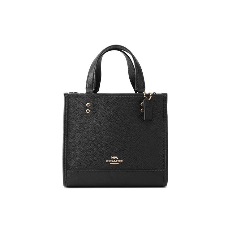 Coach Dempsey Tote 22 Solid Color Detachable Shoulder Strap Snap Leather Music Score Tote Shopping Bag Women tote Black CO971-IMBLK