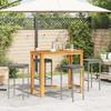 VidaXL 5 Pcs Garden Bar Set Grey Solid Acacia Wood Rattan, Outdoor Bar Table and Chairs Set, 3295284