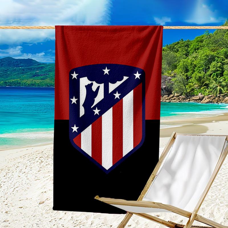 Fotbalový klub Atletico Potisknutý Plážový Ručník, Super Měkké Mikrovlákno, Perfektní Dárek k Narozeninám, na Bazén, Pláž, Cestování, pro rodinu a přátele