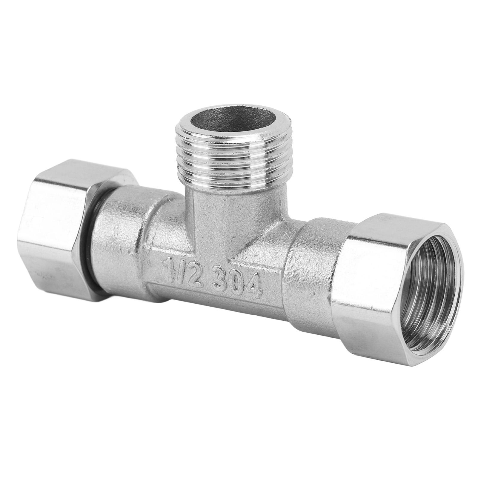 Raccord de tuyau Té à 3 voies Acier inoxydable 304 Connecteur de tuyau Adaptateur de pipeline G1Celsius2 pour l'eau